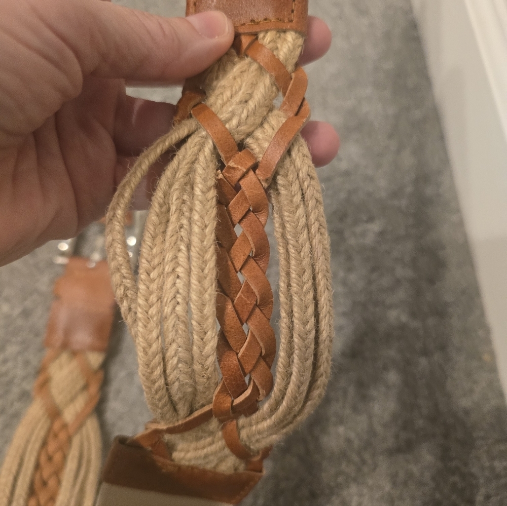 Boho Tan Rope Belt Y2K 80's Vibes Stretchy Band Statement Cottagecore - Picture 6 of 10